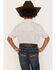 Image #4 - Rock & Rock Denim Boys' Tek Geo Print Short Sleeve Pearl Snap Stretch Western Shirt, White, hi-res