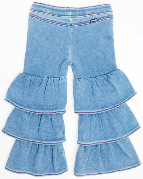 Image #3 - Wrangler Toddler Girls' Makenna Light Wash Tiered Stretch Flare Jeans , Light Wash, hi-res