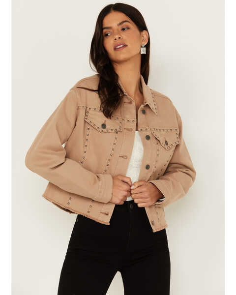Image #1 - Idyllwind Women's Studded Cropped Jacket, Tan, hi-res