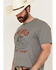 Image #2 - Wrangler Men's Stay Wild Short Sleeve Graphic T-Shirt, Heather Grey, hi-res