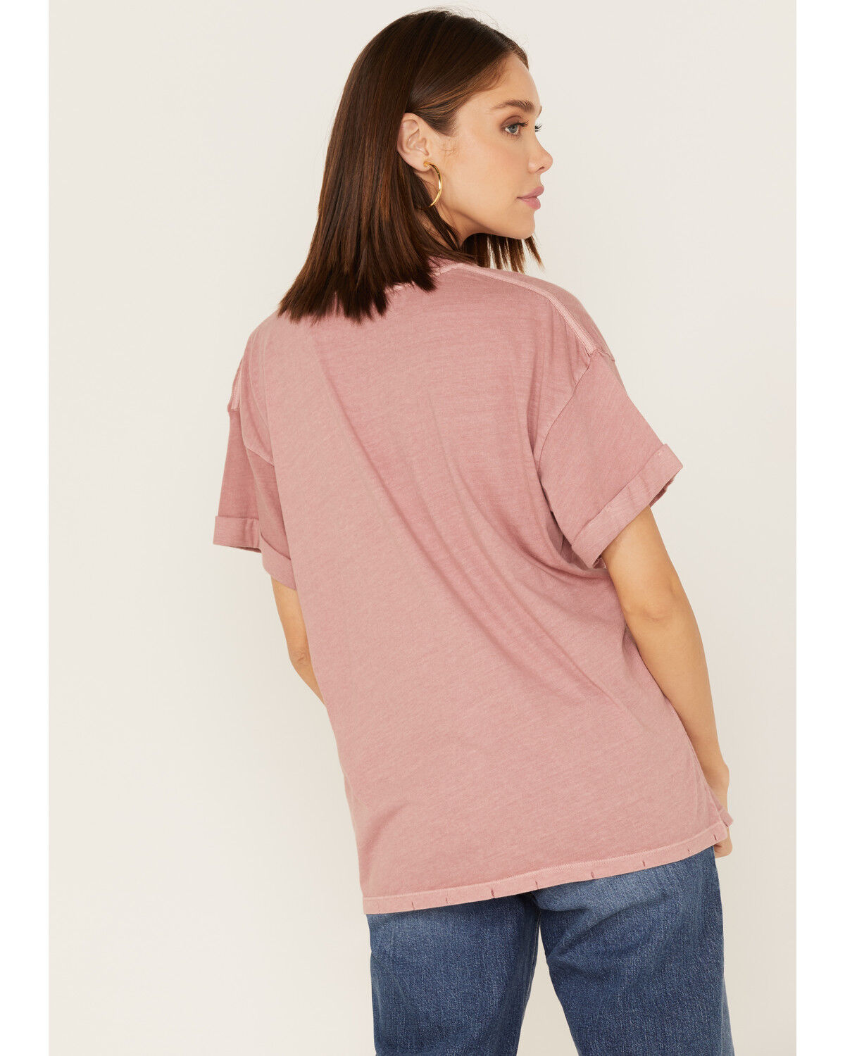 Image #4 - Girl Dangerous Women's Floral Cowgirl Boots Graphic Oversized Tee, Pink, hi-res