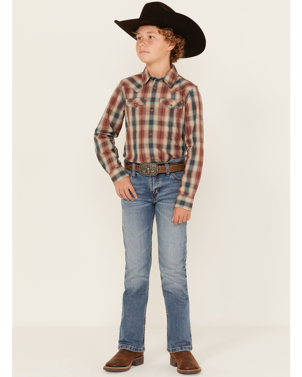 Image #1 - Wrangler 20X Boys' Wright 42 Vintage Bootcut Stretch Denim Jeans, Blue, hi-res