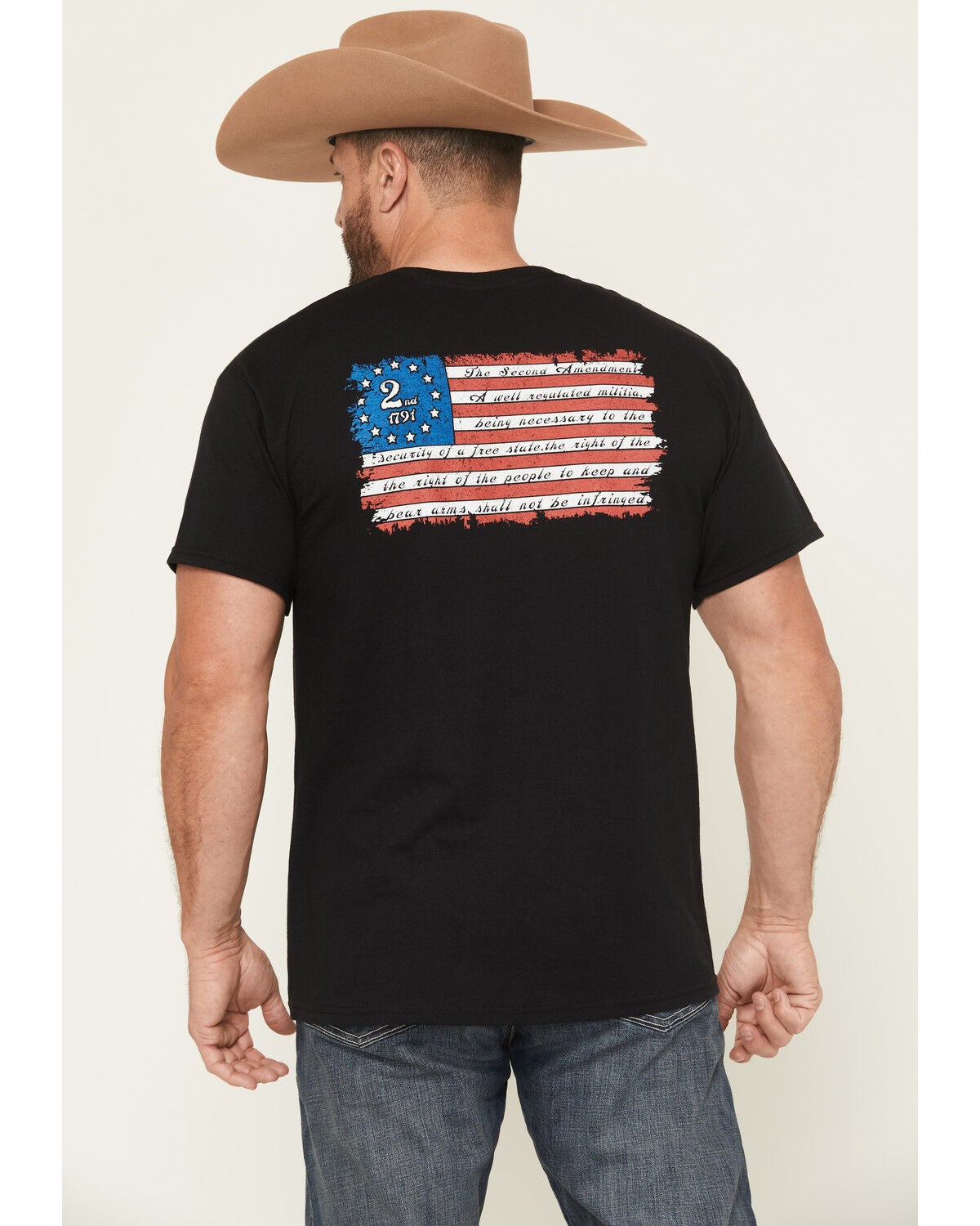 NRA Men's 2nd Amendment Patriotic Short Sleeve Graphic T-Shirt, Black, hi-res