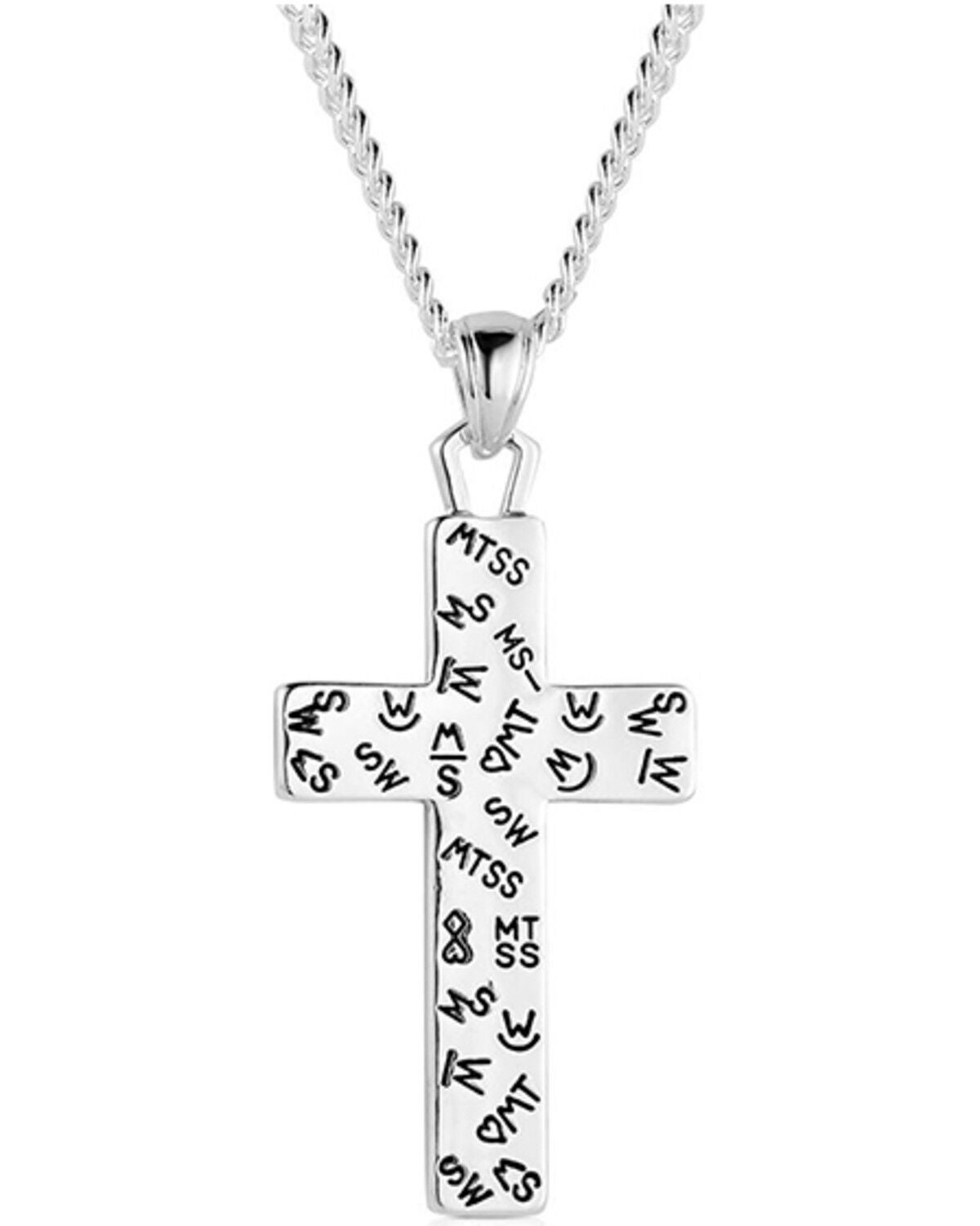 Image #2 - Montana Silversmiths Men's Cross Necklace, Silver, hi-res