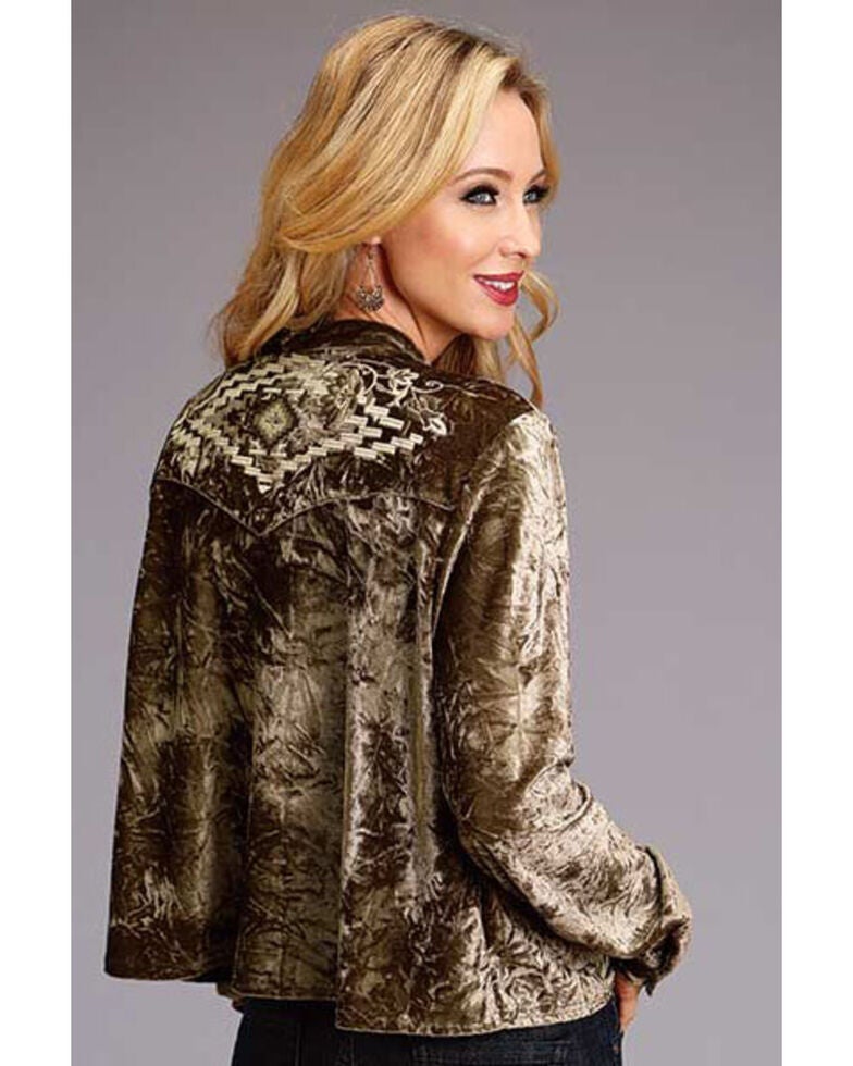 Stetson womens crushed velvet embroidered blouse  sheplers