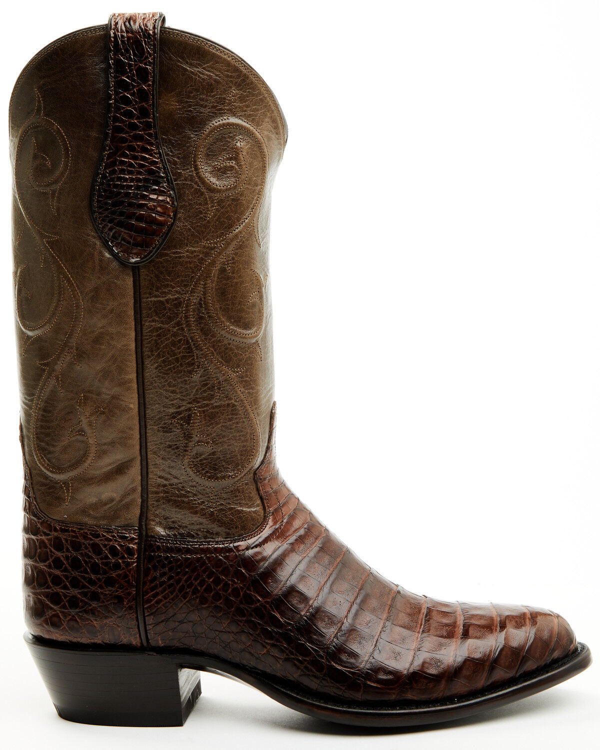 Image #2 - Tony Lama Men's Exotic Caiman Western Boots - Round Toe, Brown, hi-res