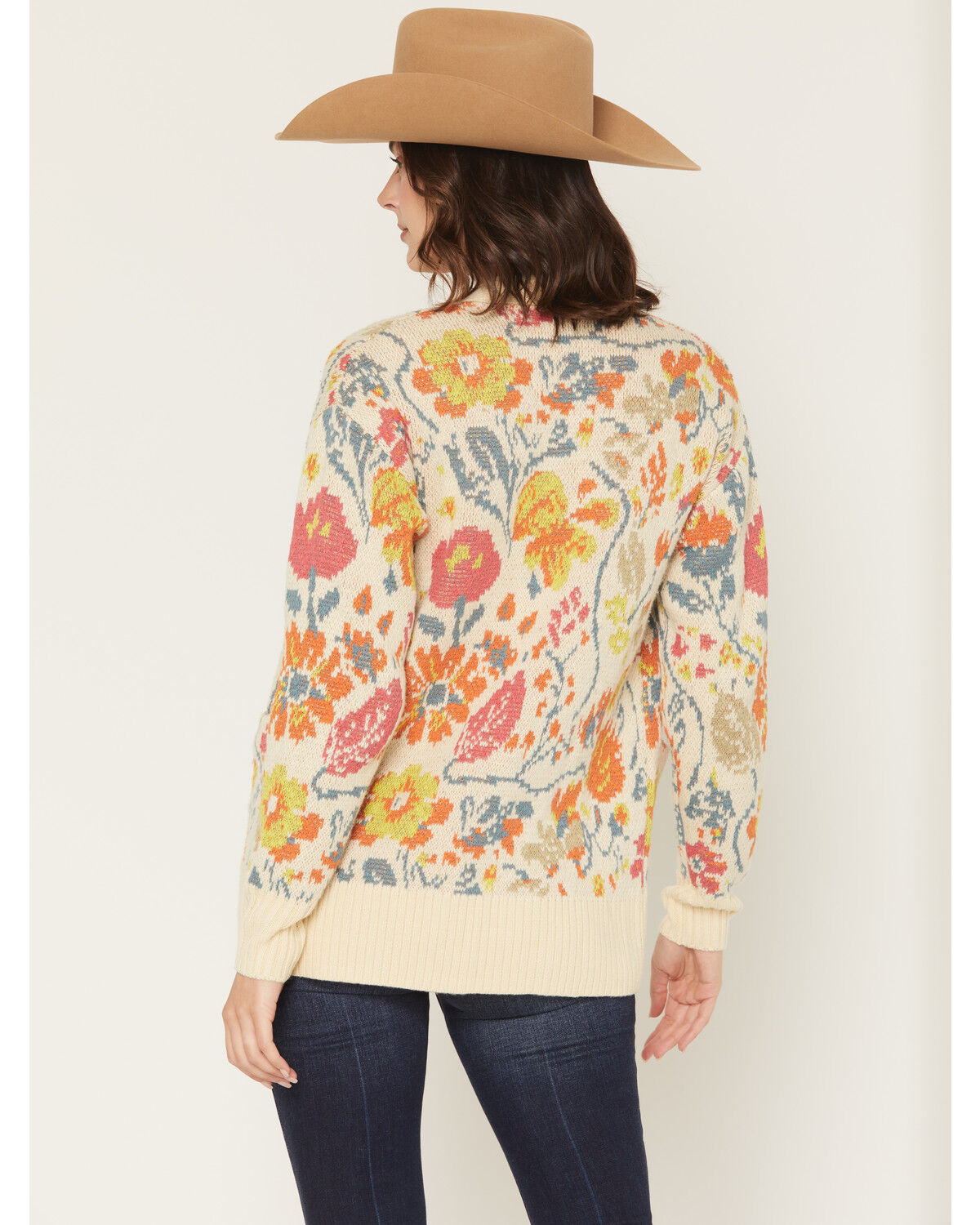 Image #4 - Cleo + Wolf Women's Floral Embroidered Button-Down Sweater, Sand, hi-res