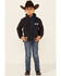 Image #2 - Cowboy Hardware Boys' Dark Brown Live Wild Embroidered Zip-Front Poly Shell Jacket , , hi-res