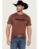 Image #1 - Wrangler Men's Basic Logo Short Sleeve Graphic Print T-Shirt, Burgundy, hi-res