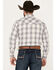 Ely Walker Men's Plaid Print Long Sleeve Pearl Snap Western Shirt - Tall, White, hi-res