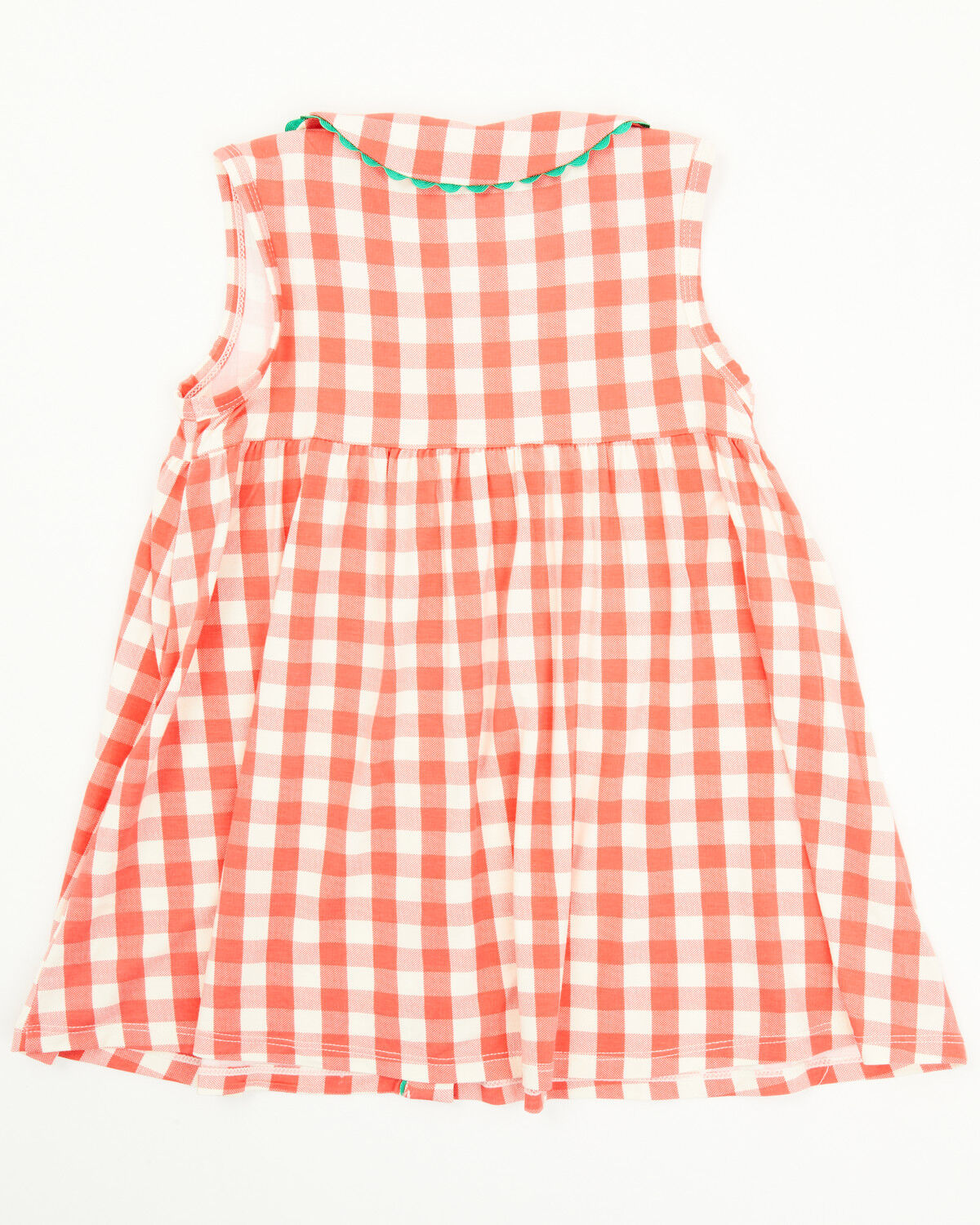 Image #5 - Angel Dear infant Girls' Strawberry Gingham Sleeveless Snap Dress And Diaper Set - 2 Piece, Red, hi-res