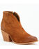 Image #1 - Shyanne Women's Jodi Suede Leather Booties - Round Toe, Cognac, hi-res