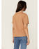 Image #4 - Blended Women's Side Lace-Up Short Sleeve Tee, Brown, hi-res