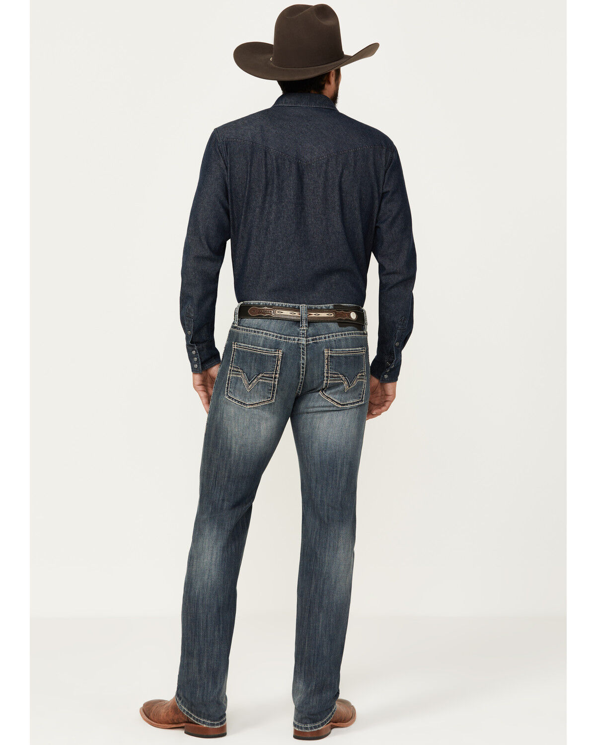 Image #3 - Rock & Roll Denim Men's Revolver Medium Vintage Wash Slim Straight Reflex Denim Jeans, Medium Wash, hi-res