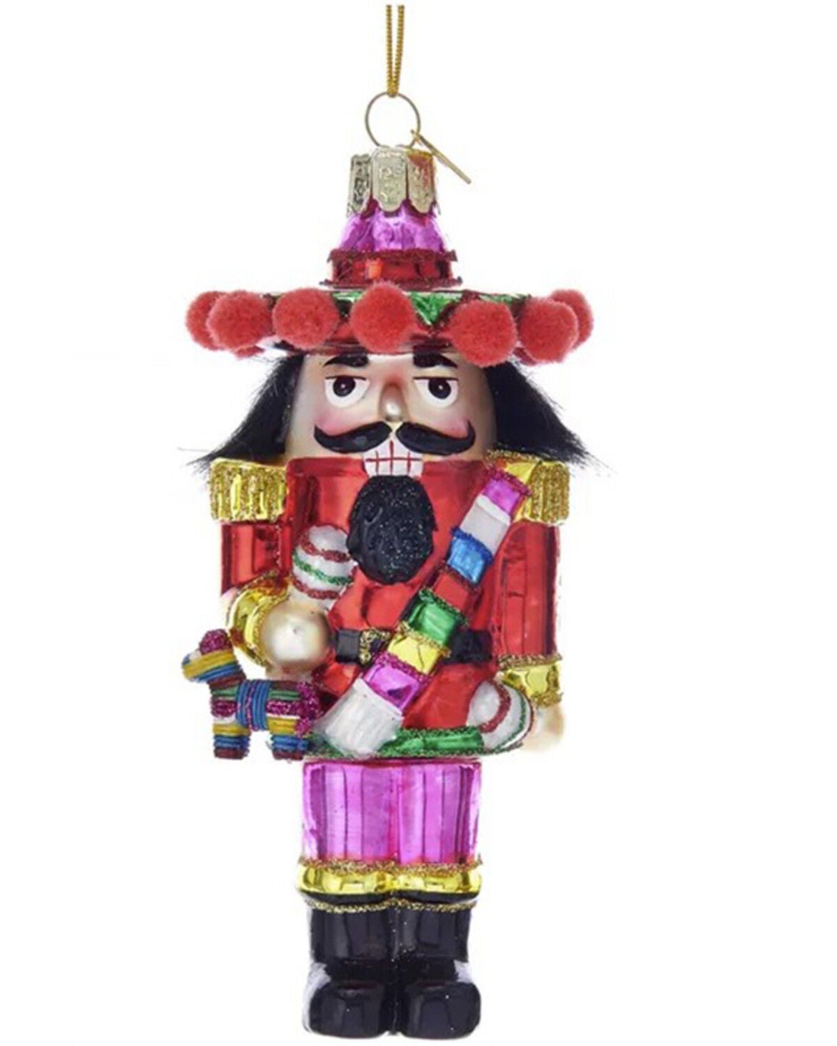 Image #1 - Kurt Adler Noble Gems&trade; Glass Mexican Nutcracker Ornament, Multi, hi-res