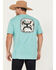 Image #1 - Hooey Men's Zenith Short Sleeve Graphic T-Shirt, Turquoise, hi-res