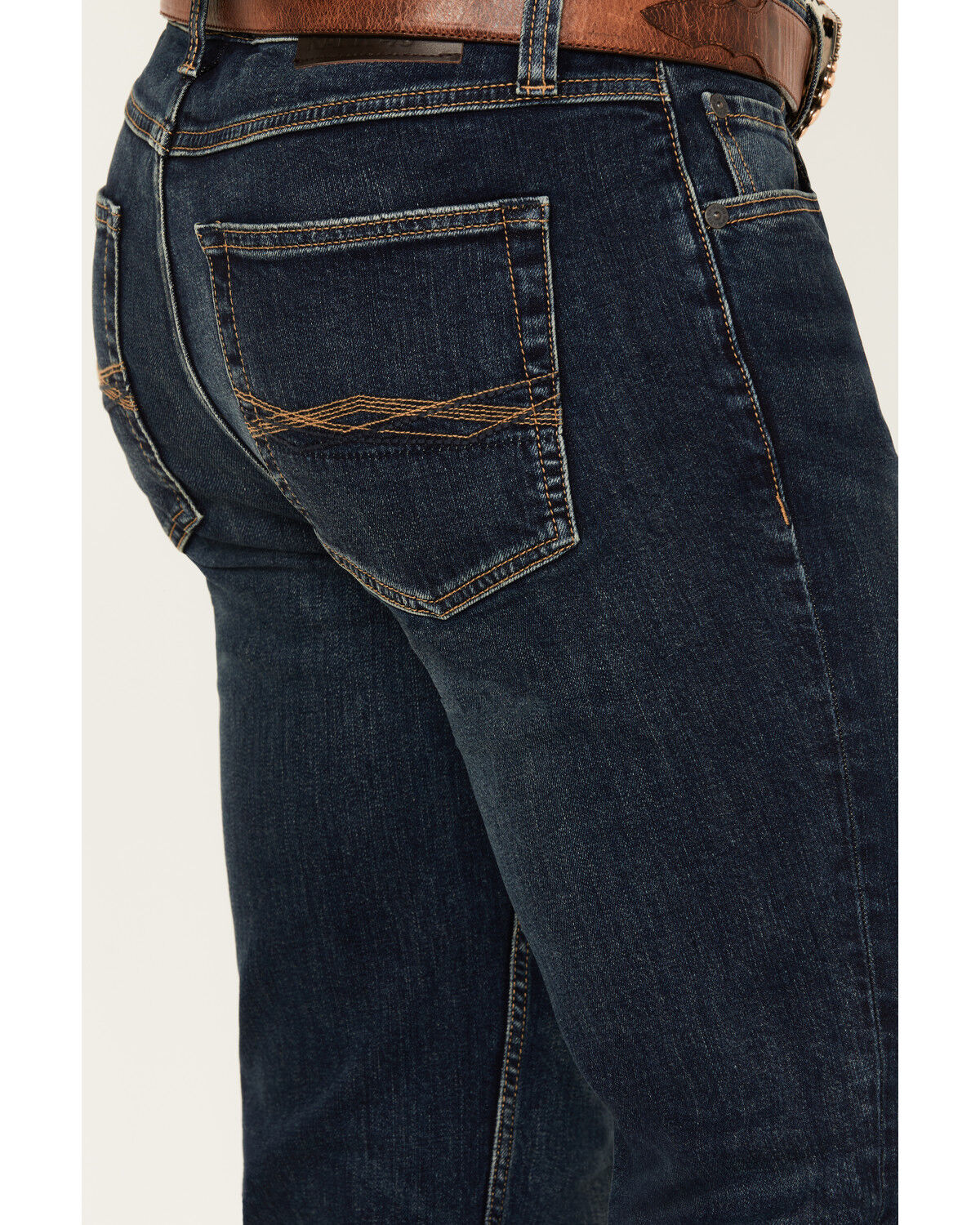 Image #4 - RANK 45® Men's Calico Dark Wash Slim Straight Stretch Denim Jeans, Dark Wash, hi-res