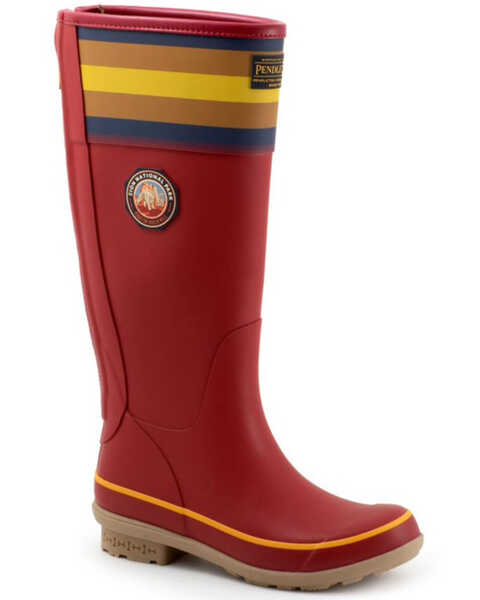 Image #1 - Pendleton Women's National Park Tall Rain Boots - Round Toe, Red, hi-res