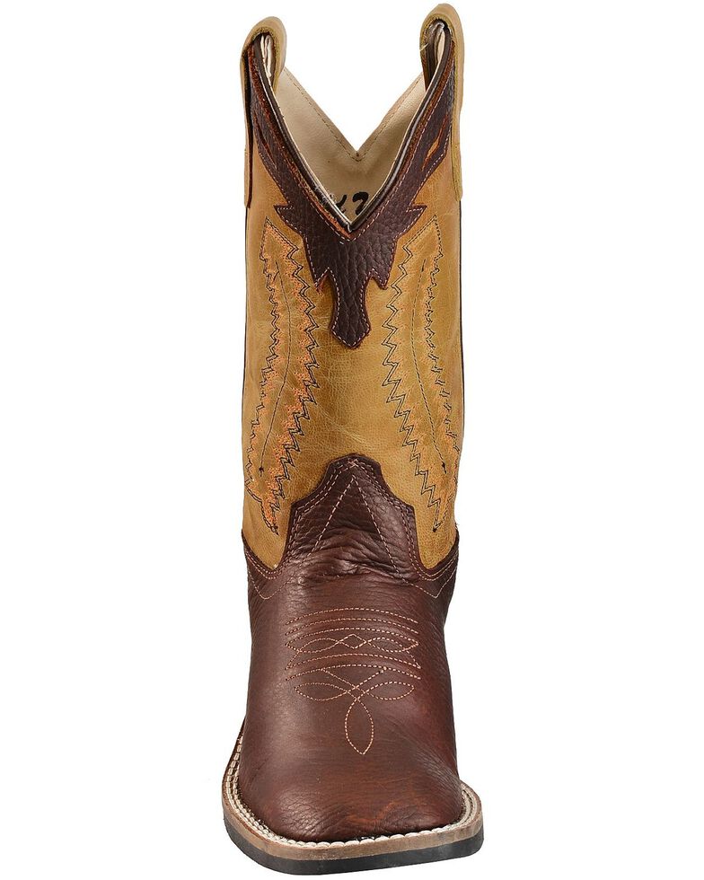 Old West Boys' Thunder Olive Cowboy Boots, Oiled Rust, hi-res