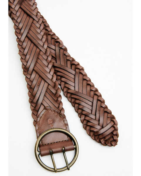 Image #2 - Cleo + Wolf Women's Braided Leather Belt, Brown, hi-res