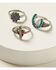 Image #1 - Shyanne Women's Silver 3-piece Cactus & Horseshoe Ring Set, Silver, hi-res