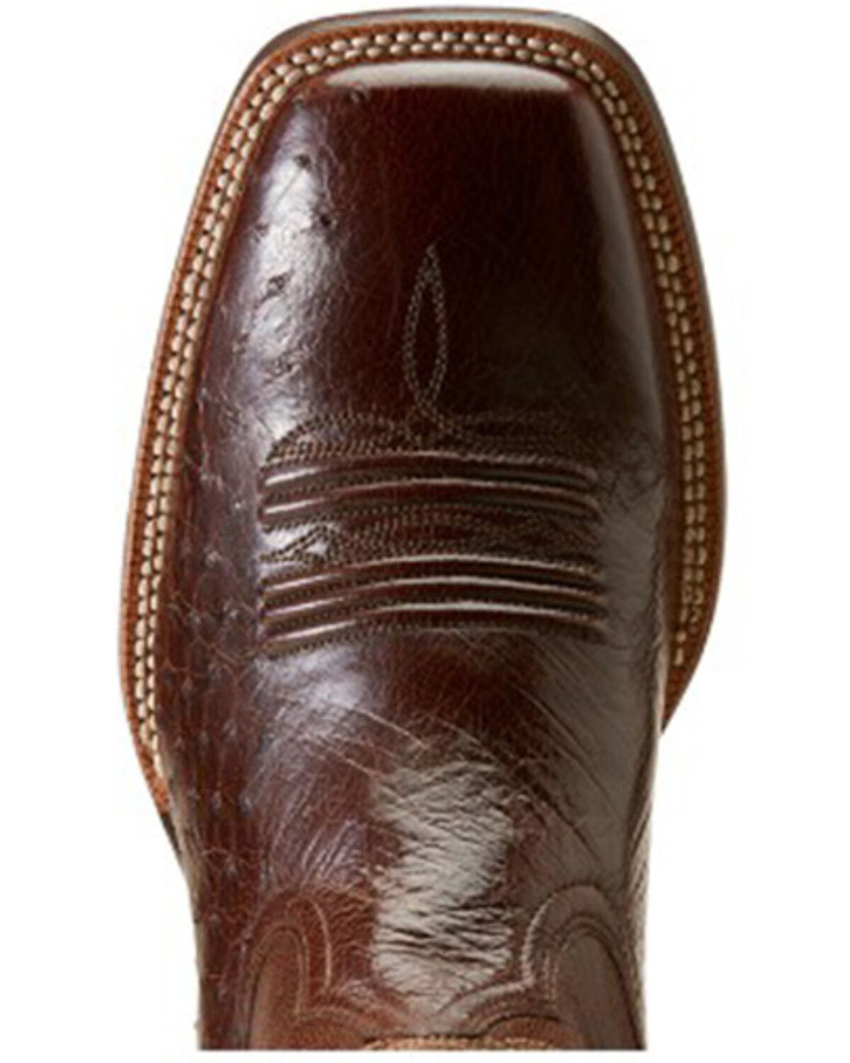 Image #4 - Ariat Men's Badlands Exotic Ostrich Western Boots - Broad Square Toe, Brown, hi-res