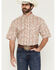 Image #1 - George Strait by Wrangler Men's Paisley Print Short Sleeve Button-Down Stretch Western Shirt, Tan, hi-res