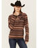 Image #1 - Cinch Women's Serape Striped Print Fleece Pullover, Multi, hi-res