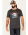 Moonshine Spirit Men's Eagle Brave Graphic Short Sleeve T-Shirt , Charcoal, hi-res