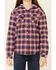 Image #3 - Roper Girls' Plaid Print Thermal Lined Snap-Front Hooded Jacket, Blue, hi-res