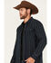 Image #2 - Moonshine Spirit Men's Record Deal Striped Long Sleeve Snap Western Shirt, Navy, hi-res