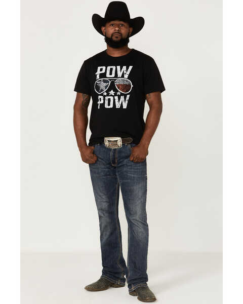 Image #2 - Dale Brisby Men's Pow Pow Sunglasses Graphic Short Sleeve T-Shirt , Black, hi-res