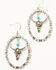 Image #2 - Shyanne Women's Silver Longhorn Chandelier Earrings, Silver, hi-res