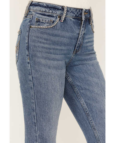 Image #2 - Idyllwind Women's Foxwood High Risin' Rhinestone Flare Jeans, Dark Medium Wash, hi-res
