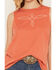 Image #3 - Shyanne Women's Bootstitch Sleeveless Embroidered Tank Top, Coral, hi-res