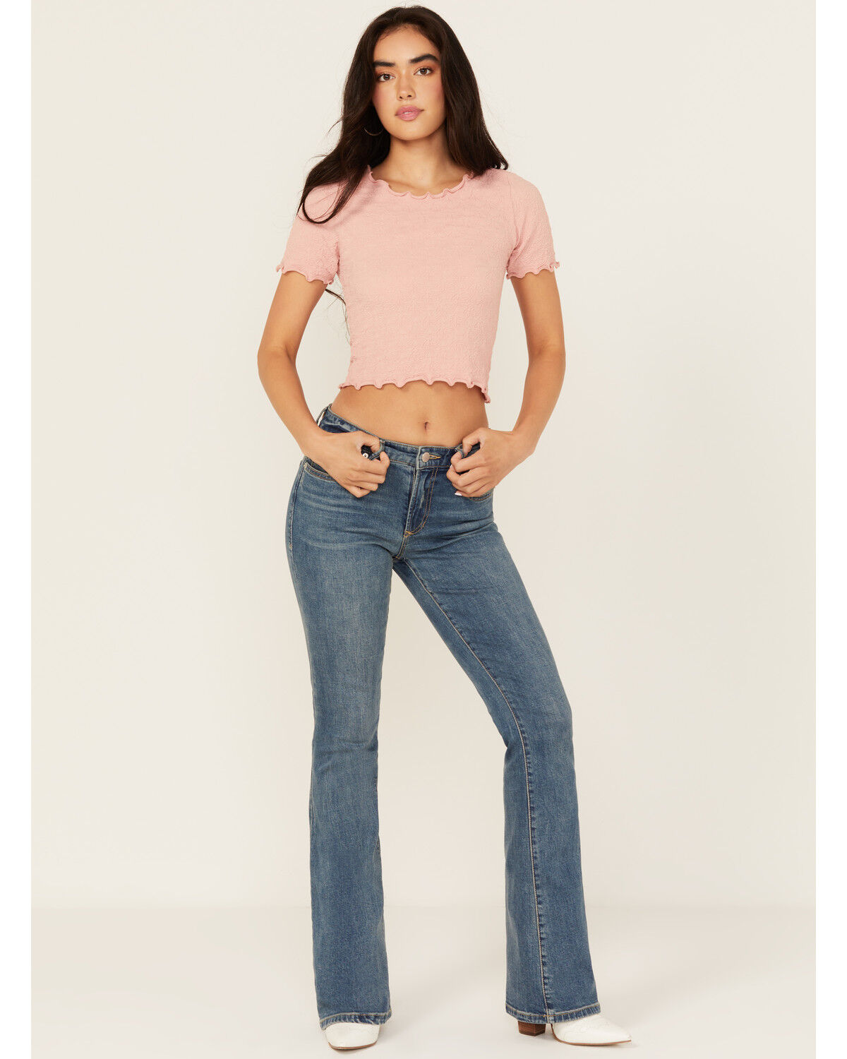 Image #1 - Dear John Women's Dark Wash Rosa High Rise Flare Stretch Denim Jeans, Dark Wash, hi-res