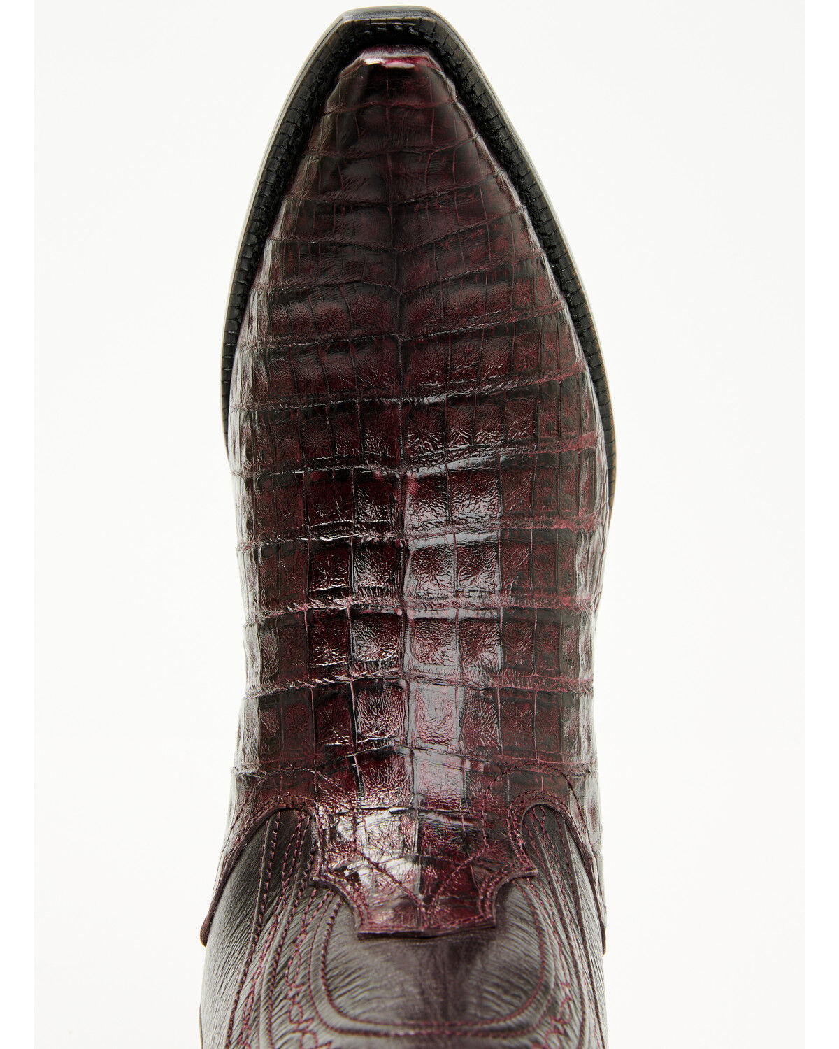 Image #6 - El Dorado Women's Holly Exotic Caiman Tall Western Boots - Snip Toe, Burgundy, hi-res