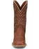 Image #4 - Justin Women's Halter Western Boots - Broad Square Toe, Cognac, hi-res