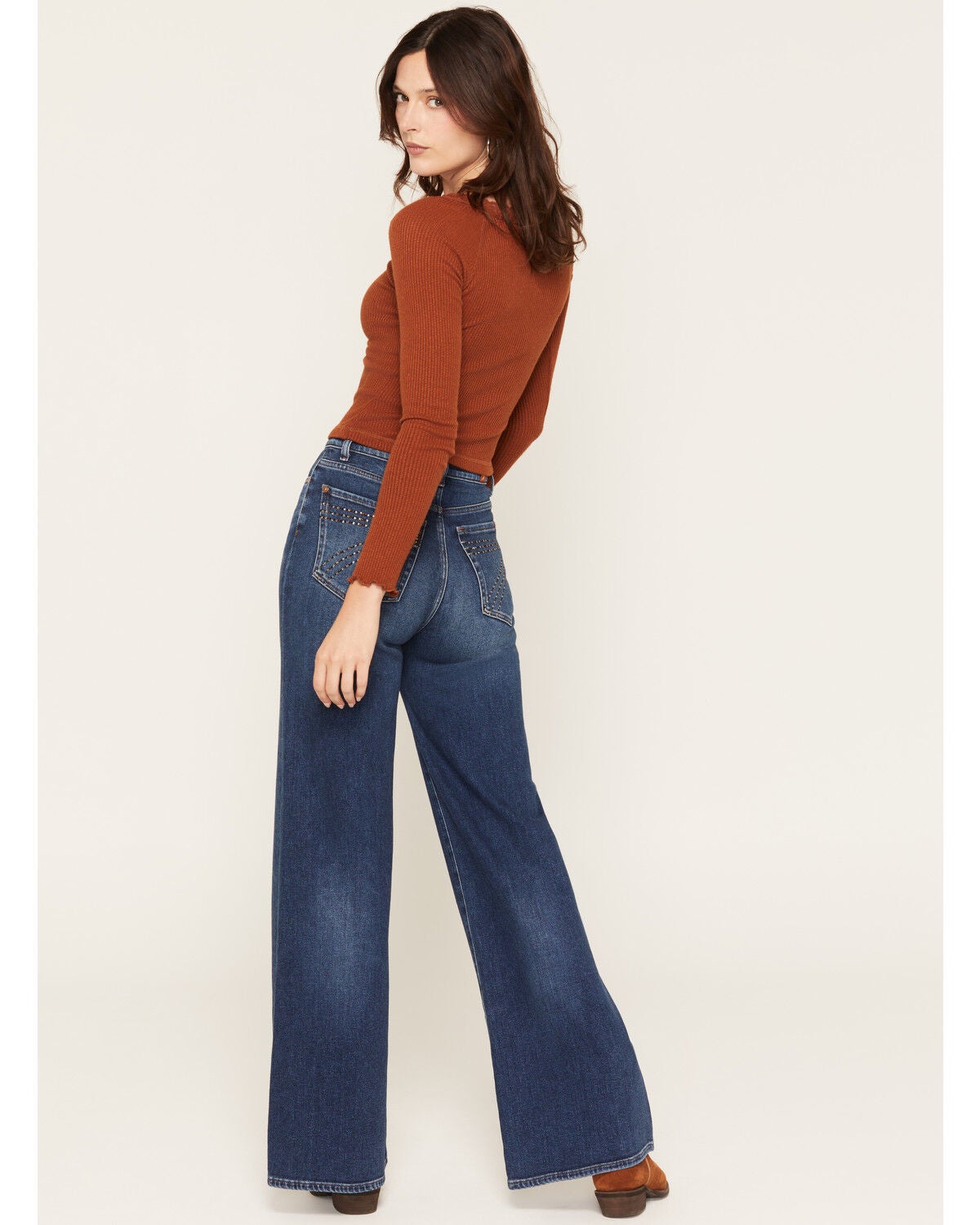 Image #1 - 7 For All Mankind Women's Blueleaf Dark Wash Ultra High Rise 32" Jo Bootcut Stretch Denim Jeans, Dark Wash, hi-res