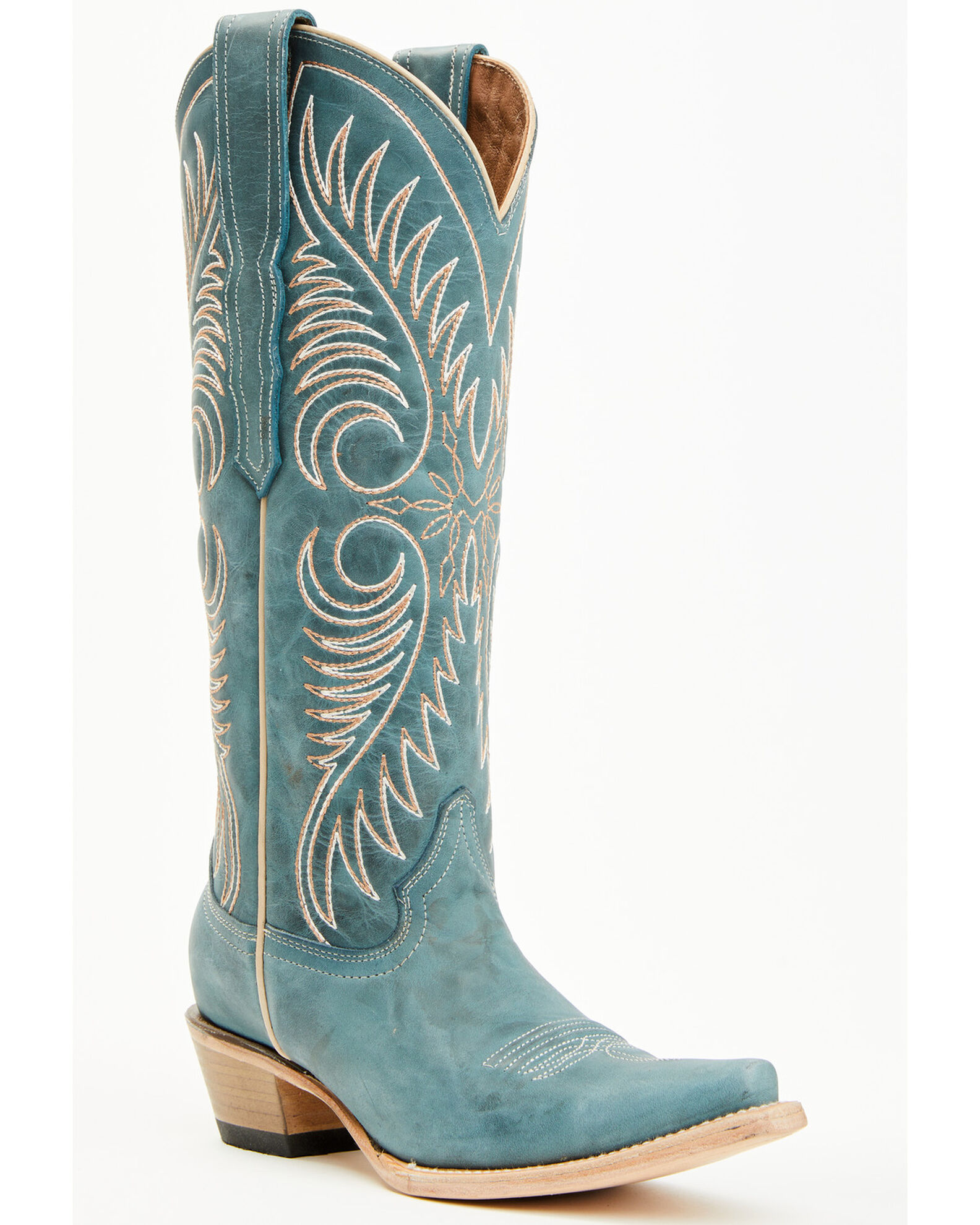 Circle G Women s Snip Toe Western Blue Boots