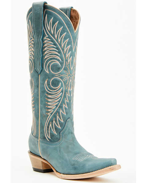 Image #1 - Corral Women's Tall Western Boots - Snip Toe , Blue, hi-res