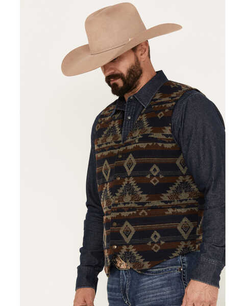Image #2 - Cody James Men's Dakota Southwestern Jacquard Vest, Brown, hi-res