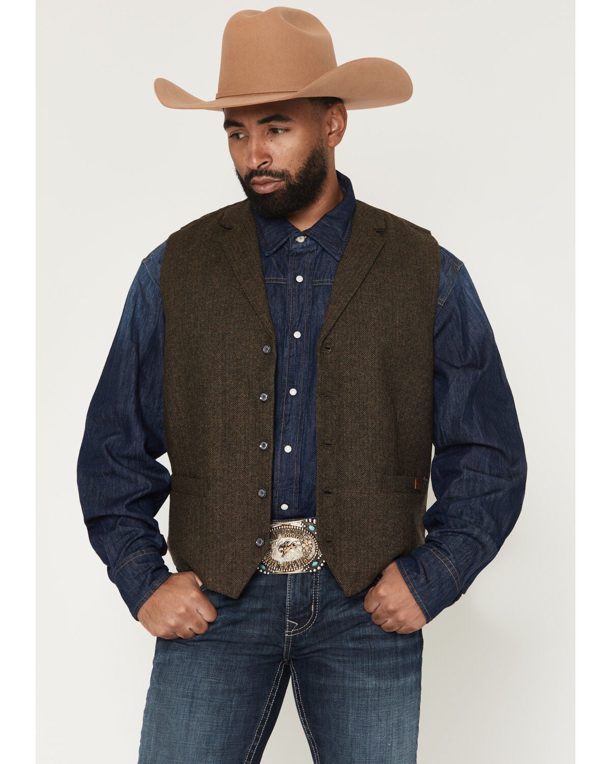 Outback Trading Co Men's Jessie Vest, Dark Brown, hi-res