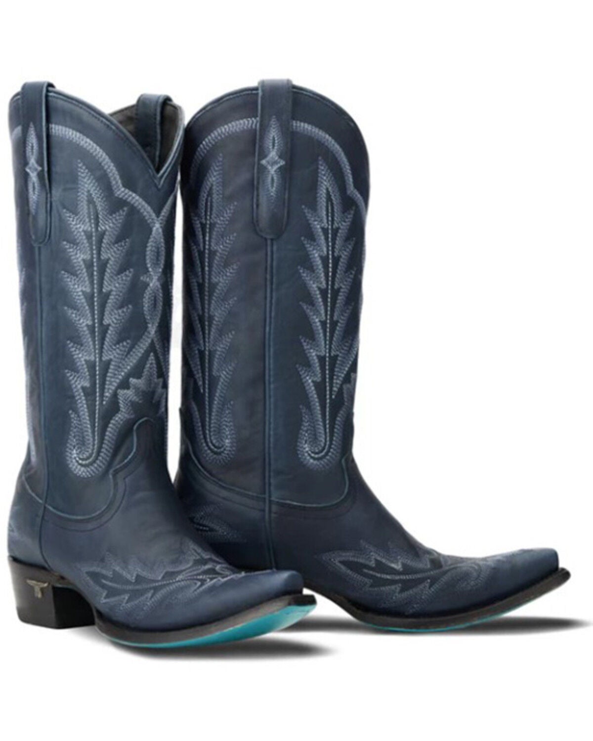 Image #1 - Lane Women's Lexington Tall Western Boots - Snip Toe, Navy, hi-res