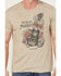 Image #3 - Moonshine Spirit Men's Skull Guitar Short Sleeve Graphic T-Shirt , Tan, hi-res