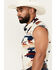 Image #2 - Cody James Men's Beer Run Southwestern Print Bubba Sleeveless Snap Western Shirt, Grey, hi-res