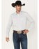 Wrangler 20X Men's Competition Advanced Comfort Print Long Sleeve Snap Shirt, Blue, hi-res