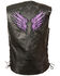 Image #2 - Milwaukee Leather Women's Stud & Wings Leather Vest - 4X, Black/purple, hi-res