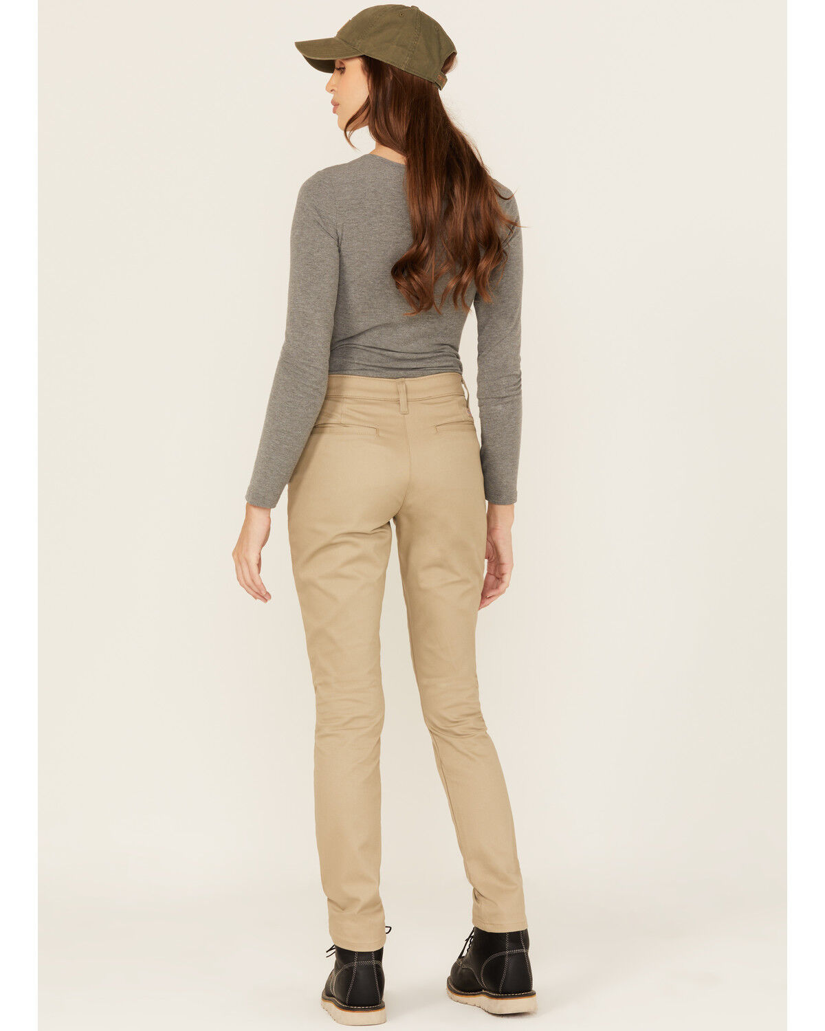 Image #3 - Dickies Women's Mid Rise Skinny Stretch Twill Work Pants, Sand, hi-res