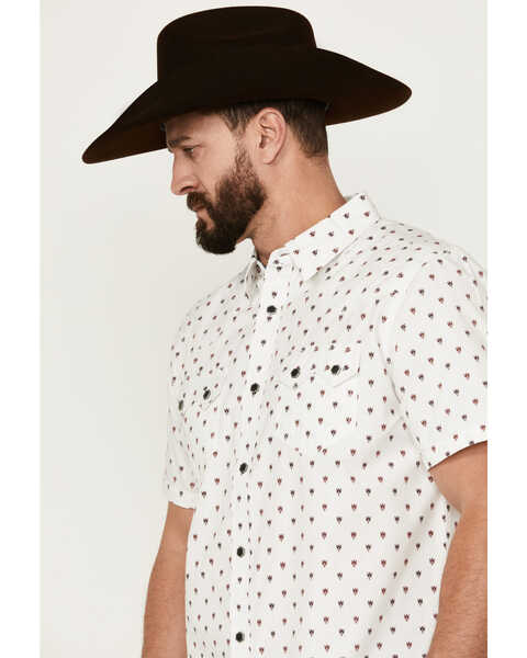 Image #2 - Moonshine Spirit Men's Ace Geo Print Short Sleeve Snap Western Shirt , White, hi-res